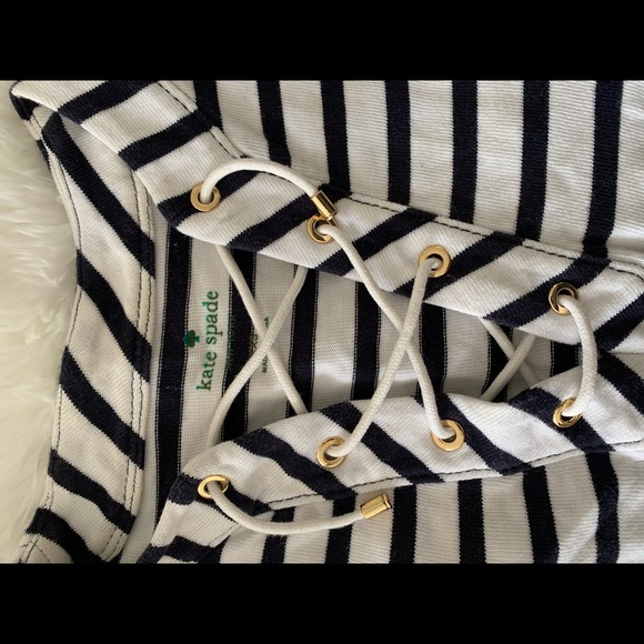 Kate spade nautical jersey cotton dress XXS navy and white excellent - Picture 5 of 8